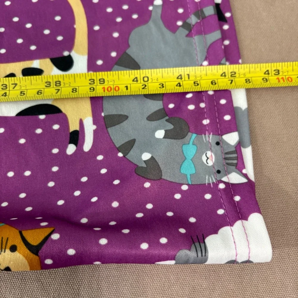 Anthony Richards House Dress Women Size XL Purple Cat Polka Dot Muumuu Nightgown